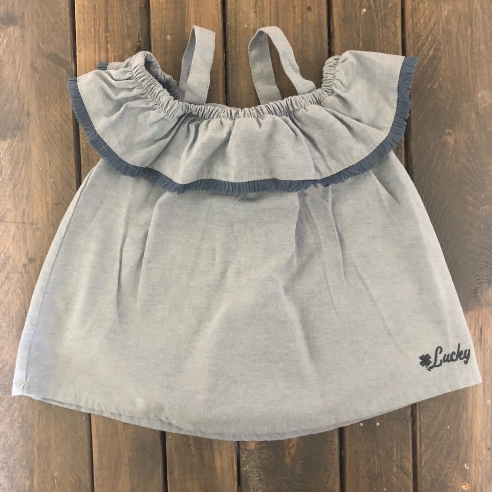 Lucky Brand 24 month blue denim shirt EUC